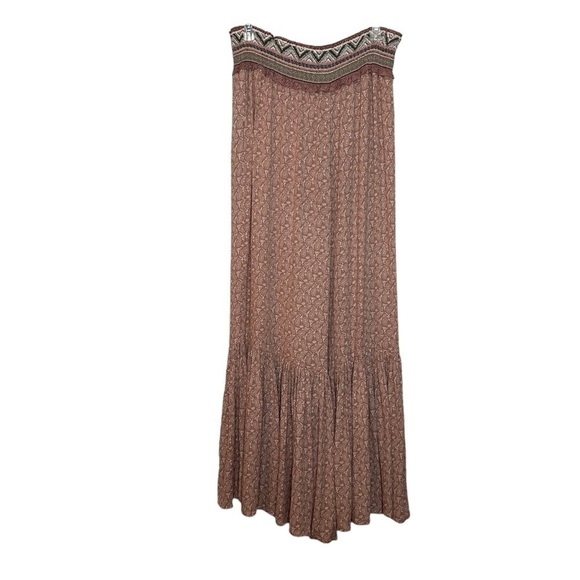 Kori Pants - KORI Boho Wide Leg Ruffled Flare Lightweight Paisley and Aztec Print Pants Sz.S